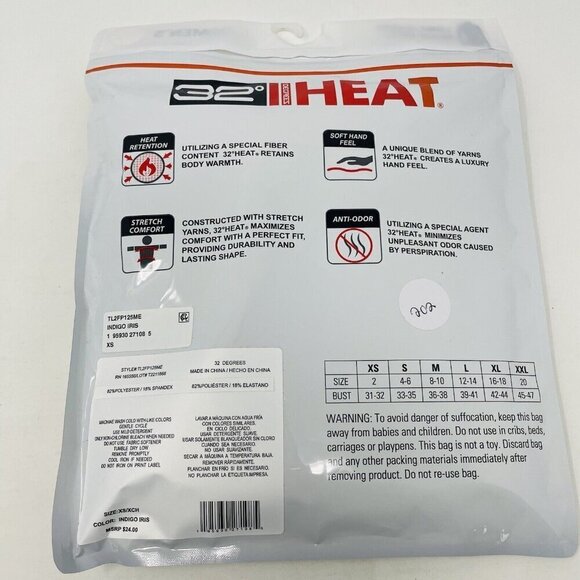 32 Degrees Womens Size XS Mock-Neck Long-Sleeve Top in Indigo Iris Blue 202 - Picture 6 of 8